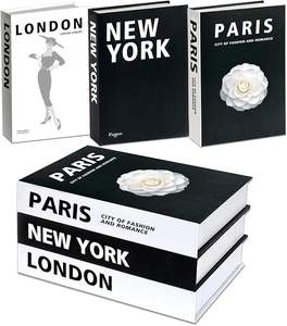 Caja Decorativa con Forma de Libro Falso para Decoración del Hogar, Juego de Decoración para Mesa de Centro con Diseño de Londres, Almacenamiento Oculto, Libro Falso de Tapa Dura - Product Image 1