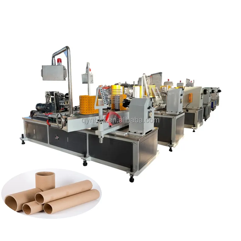 Automatic spiral paper tube winding and rolling manufacturing machine used for tissue and toilet