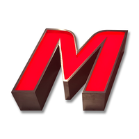 Lettres publicitaires LED rouges personnalisées pour les entreprises, les centres commerciaux, les bâtiments, les hôpitaux - Étanches, illuminées en extérieur, certification ISO