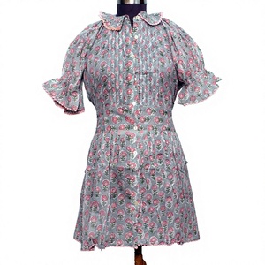 Top Corto de Verano Vintage de Alta Calidad para Mujer, Moderno, con Estampado Floral Dulce, Cuello Redondo, Manga Acampanada, Silueta Ajustada, 100% Transpirable - Product Image 1