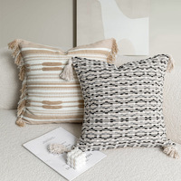 Coussins d'oreillers scandinaves en coton-lin, coussins de chambre à coucher au sol bohème Jacquard housse de coussin canapé chaise décor maison