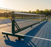 Système de filet de pickleball portable robuste de 22 pieds, qualité tournoi, pour extérieur, avec poteaux et roues
