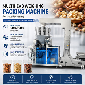 Machine d'emballage Doypack à grande vitesse pour sachets de noix mélangées, équipement de remplissage et de scellage de sachets de snacks, haute précision et stabilité - Product Image 1
