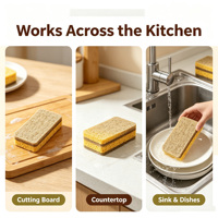 Éponge de cuisine écologique naturelle BAMBWARE, éponge en cellulose biodégradable, légère, moussante, pour le nettoyage de la vaisselle