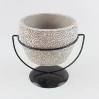 Pots et jardinières en gros avec de nouveaux designs mettant en vedette des pieds en ciment et en bois, jardinière sur pied
