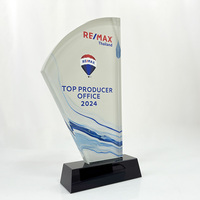 Trophée MH-NJ0613 en cristal vierge de sublimation OEM ODM impression couleur trophée de plaque en verre cristal