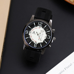 Men's silicone strap <b>watch</b>, casual trendy student quartz <b>watch</b>, men's fashionable and personalized wristwatch wholesale. - Product Image 3