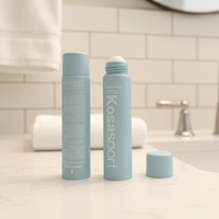Flacon à bille bleu mat 50 ml 100 ml pour déodorant, contenant cosmétique, tube rond à bille