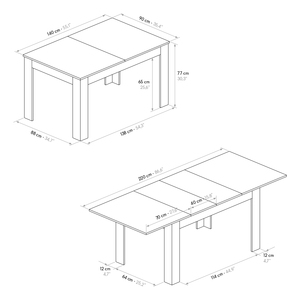 Mesa Extensible Veronica 140x90 en Melamina Blanco Fresno para Comedor Interior - Product Image 5