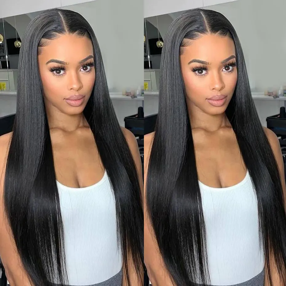 Vente chaude Transparent Hd Full Lace Straight Perruque de Cheveux Humains Brésilien 360 Dentelle Frontale Perruques 13x4 Cheveux Humains Hd Lace Front Perruques