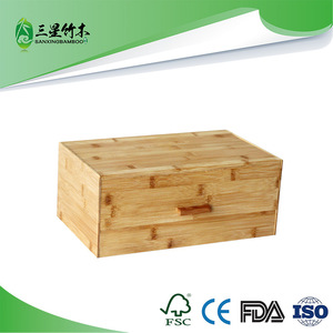 Boîte à pain en bambou Sanxingbamboo, 1 niveau, conteneur de rangement alimentaire pour cuisine, anti-poussière, pour garder le pain frais - Product Image 5