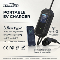 Estación de Carga Portátil para Vehículos Eléctricos EONDRIVE Tipo 1 NACS 3.5kW 7kW 9.6kW 11kW con APP