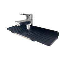 Tapis de robinet en silicone, support pour éponge et savon à vaisselle, protection anti-éclaboussures en silicone pour évier, pour comptoir de cuisine et salle de bain