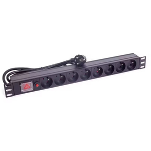 PDU de 8 Puertos, Unidad de Distribución de Energía de 19 Pulgadas para Montaje en Rack con Función de Protección Contra Sobretensiones, <span class=keywords><strong>Regleta</strong></span> de Alimentación Tipo FR - Product Image 2