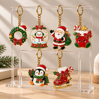 Porte-clés en émail personnalisé, pendentif cloche et nœud guirlande de Noël, en métal moulé sous pression, fournisseur OEM de cadeaux promotionnels en gros