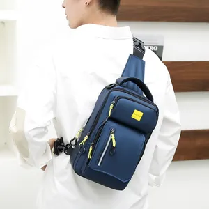 Лидер продаж, легкая спортивная нагрудная сумка с индивидуальным логотипом и USB, Повседневная дорожная сумка-слинг через плечо для мужчин
