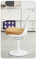 Converse — fauteuil latéral en velours côtelé, chaise de base en aluminium, design nordique classique, coque en plastique PP, pour salle à manger, nouvelle collection