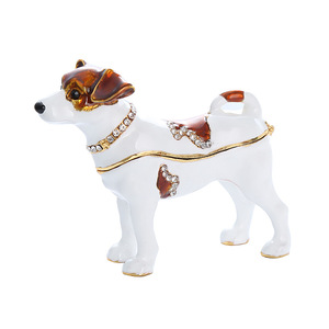 Figura de Perro <span class=keywords><strong>Beagle</strong></span> de Metal Esmaltado al por Mayor - Adorno de Animal de Lujo, Caja de Recuerdos, Decoración de Escritorio - Product Image 6