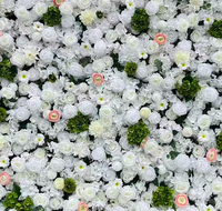 Mur de fleurs artificielles en soie rose champagne et hortensia, le plus vendu et le moins cher, pour la décoration de scène d'événements et de mariages