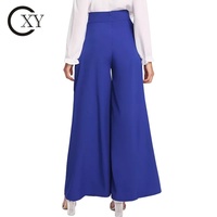 Pantalon palazzo large à jambes larges en velours côtelé noir élégant pour femmes grandes tailles avec fermeture éclair au dos