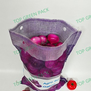 ถุงตาข่ายพอลิโพรไพลีน PP leno แบบทอสีแดงบรรจุภัณฑ์20กก. 50กก. พิมพ์ลายได้ตามต้องการ - Product Image 2