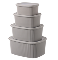 Boîtes de conservation alimentaire rectangulaires en plastique avec couvercles pour fruits, légumes et organisation du réfrigérateur