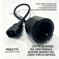 EU Schuko-Stecker auf IEC C14 Netzkabel, H05VV-F 0,75mm² Europäisches Stromkabel DEKRA-Zertifiziert für Computer & Bürogeräte