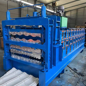 Heißer Verkauf Fliesenherstellungsmaschine Dach-Wandplatten-Rollformmaschine mit Motor Dreischicht-Rollformmaschine - Product Image 2