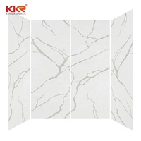 KKR Usine personnalisée Hôtel Villa Appartement Salle de bain Accessoires Murs Pierre Douche Surround Gris Blanc Marbre Douche Panneau mural