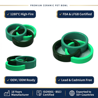 Bol en céramique personnalisé pour animaux de compagnie, ensemble de trois pièces, gamelle pour chien et chat, eau et nourriture, logo personnalisé, OEM, vente en gros, bols d'alimentation pour animaux