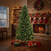 Fabrik-Großhandel 180CM Vorbeleuchteter Künstlicher Weihnachtsbaum Traditioneller Klassischer LED-Baum mit 250 Lichtern und 1178 PVC-Spitzen