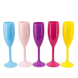 Gocinha de vidro de plástico do vinho do champanhe colorido personalizado para eventos festa