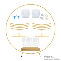 Arche de mariage métallique ronde pour la plantation printanière, support de toile de fond, cadre d'arche à ballons avec accessoires pour décorations de fête