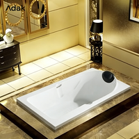 Baignoire de massage rectangulaire autoportante, baignoire en acrylique portable d'intérieur, drain, écologique, garantie 5 ans, facile à nettoyer, profonde