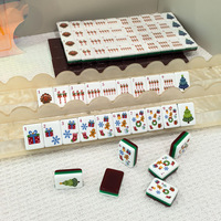 Jeu de Mahjong Américain en Acrylique 3 Couches pour Noël, Portable, Écologique, Durable, Rotation à 360 Degrés, Étanche, pour 4 Joueurs