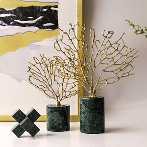 Rama de cobre de mármol <span class=keywords><strong>minimalista</strong></span>, decoración moderna para el hogar y la sala de estar - Product Image 4