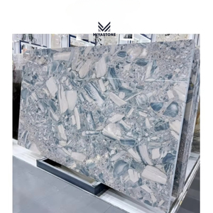 Dalle de quartzite du Brésil polie, provenant du Brésil, polie pour la décoration d'arrière-plan, marbre bleu - Product Image 2