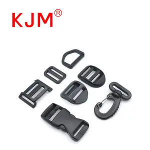 KJM Plastic Bag Accessories Side Release Buckle Hook Clasp Adjustable Strap Connect Strap Clip For Backpack