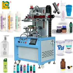 LC Brand Automatic Cylinder Screen Printing Machine Is Used For Mark Glass Cup And Milk Tea Cup Bottle Printing