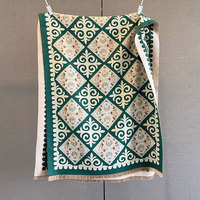 Écharpe Femme Automne/Hiver 2025 Chaude Style Ethnique Nouvelle Art Élégante Luxe Léger Rétro Motif Carreaux Tendance Couleur