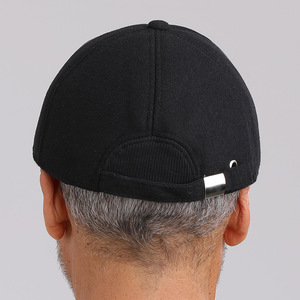 Men's Wool Baseball Cap Gray And Black Fleece Lined <b>Warm</b> Winter <b>Hat</b> For Middle Aged And Elderly Dads Grandpas - Product Image 3