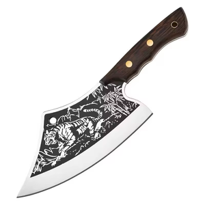Full Tang Handgemaakt 7.5/8 Inch Tijgerpatroon Vleesmes Keukenmes <span class=keywords><strong>Chinese</strong></span> Chef-Kok Hakmes Met Dekmantel - Product Image 4