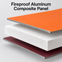 Panneau composite en aluminium ignifuge 1220x2440mm, gris métallisé, panneau ACM pour murs décoratifs en showroom