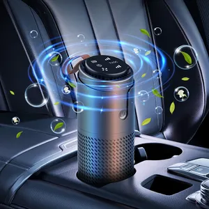 تصميم جديد لتنقية الهواء متنقل وصغير لتنقية الهواء بالأيونات السالبة مزود بمنفذ USB لشحن السيارة