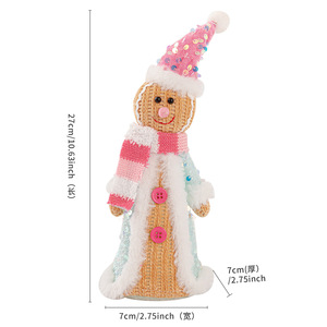 Decoración Navideña 2025, Muñeco de Jengibre de Peluche Tejido, Adorable Muñeco de 27*7cm, Regalo de Navidad - Product Image 6