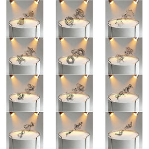 Nouvel ensemble original en argent sterling 925 avec nœud coloré, <span class=keywords><strong>collier</strong></span>, bague et boucles d'oreilles brillantes pour femme, cadeau de Saint-Valentin ou d'anniversaire, bijoux DIY - Product Image 5