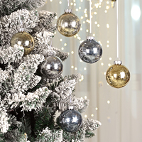 Boules de Noël suspendues Boling, forme circulaire, en plastique, modernes, électro-plaquées, pleine couleur, fabriquées à la machine, directement de l'usine