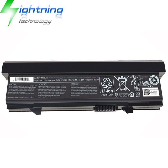 New Genuine Original WU841 11.1V 85Wh Laptop Battery for Dell Latitude E5400 E5410 E5500 E5510 KM742 KM769 KM771 Notebook