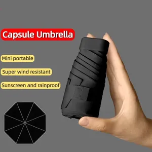 Mini parapluie compact à double armature renforcée, protection UV, soleil et pluie, portable, pliable, vente en gros, export, dépôts - Product Image 3