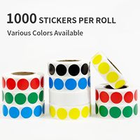 Étiquettes autocollantes résistantes à l'eau et à l'huile personnalisées en usine, étiquettes de transfert thermique couleur, autocollants multicolores, étiquettes rondes